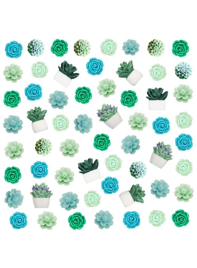 Gansita 60 PCS Decorative Push Pins Set, Succulent Plants & Flowers Rose Thumb Tack Decorative Cute Push pins for Cork Board Bulletin Board Maps Photos Wall Home Office Classroom Decoration - Image 1