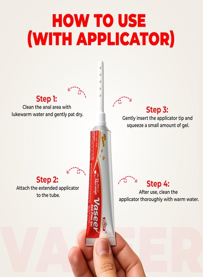 Jolly vasser Gel For Piles, Hemmoroids, Constipation, Bawaseer, Irritation, Foul Smell, (Pack of 3) - Image 3