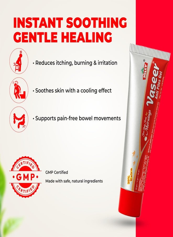 Jolly vasser Gel For Piles, Hemmoroids, Constipation, Bawaseer, Irritation, Foul Smell, (Pack of 3) - Image 5
