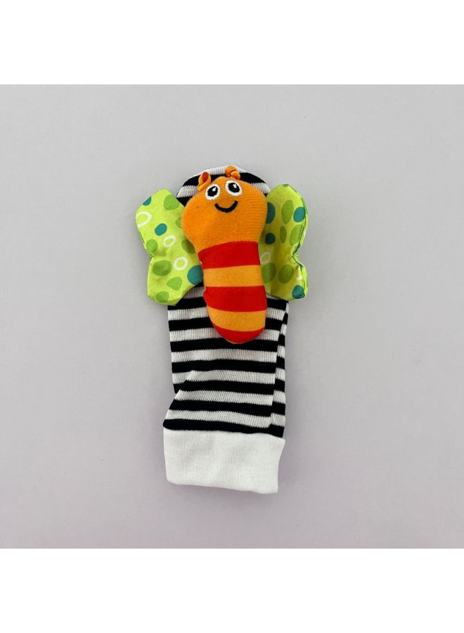 Baby Watch Strap Bracelet Socks Gloves Cartoon Cute Bee Infant Hand Shake Bell Socks Set Toy Bed Bell-Color:Orange Bee Socks  - Image 1
