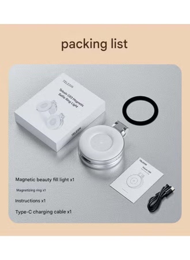 TELESIN Magnetic Magsafe Three - color Fill Light - An Essential Gadget for Mobile Phone Photography, Live Streaming, Soft - light Beauty Retouching and Selfie - taking - Image 1