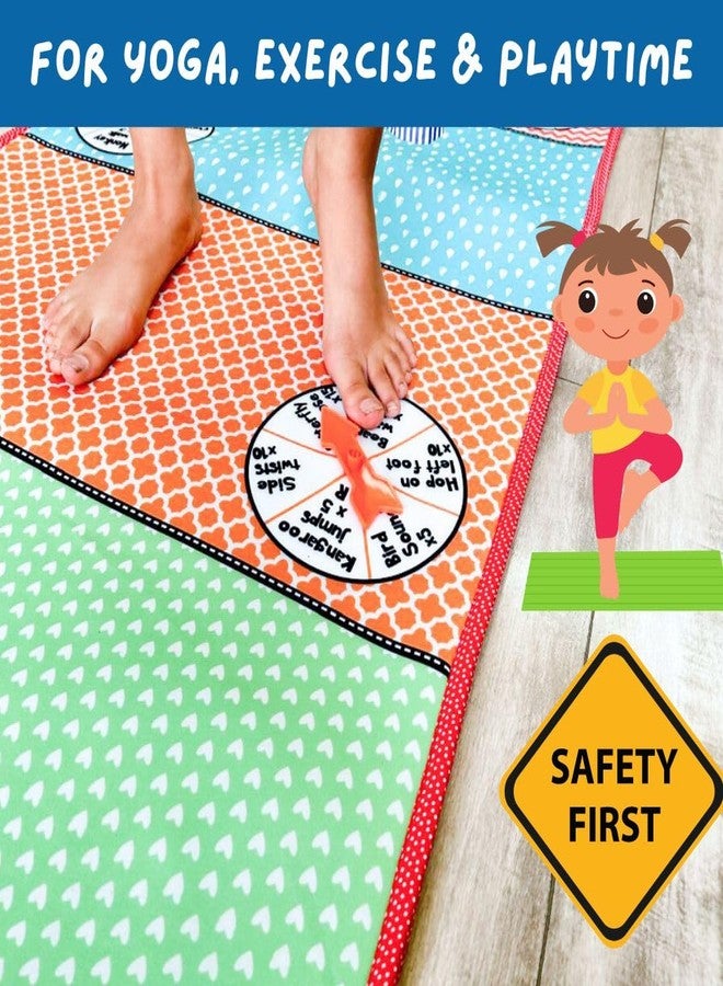 Berrybee بساط تمارين للأطفال من بيري بي سبين تو فيتنس، بسماكة 5 مم، للعب والتمارين | سطح ناعم مانع للانزلاق، مناسب لليوغا، والمشي مع الحيوانات، والتمارين الرياضية | بساط لياقة بدنية داخلي وخارجي بمقاس 24 × 72 بوصة للأطفال من سن 3 إلى 8 سنوات - Image 5
