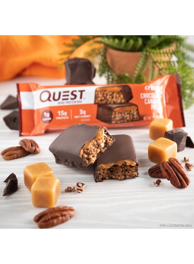 Quest Nutrition Quest Hero Protein Bar – Chocolate Caramel Pecan Flavor, High Protein, Low Sugar, Gluten-Free, 60g (Box of 12 Bars) - Image 2