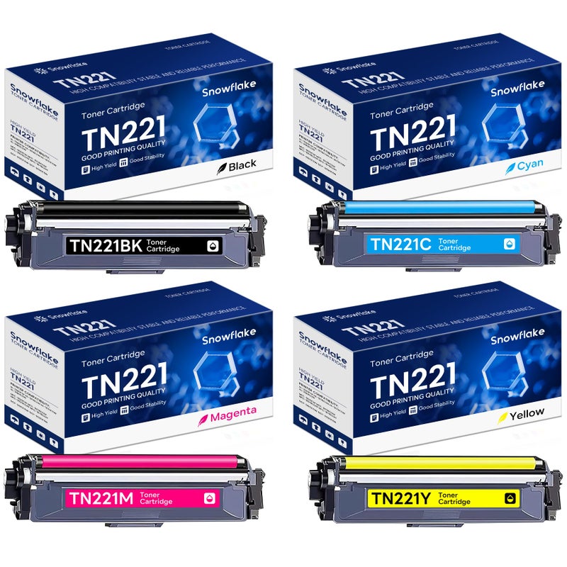 TN221 TN221 Toner Cartridges Compatible TN221 TN221 Ink Cartridge Replacement for Brother TN221 TN221 Toner Cartridges MFC9340CDW MFC9330CDW HL3170CDW Toner 4Pack