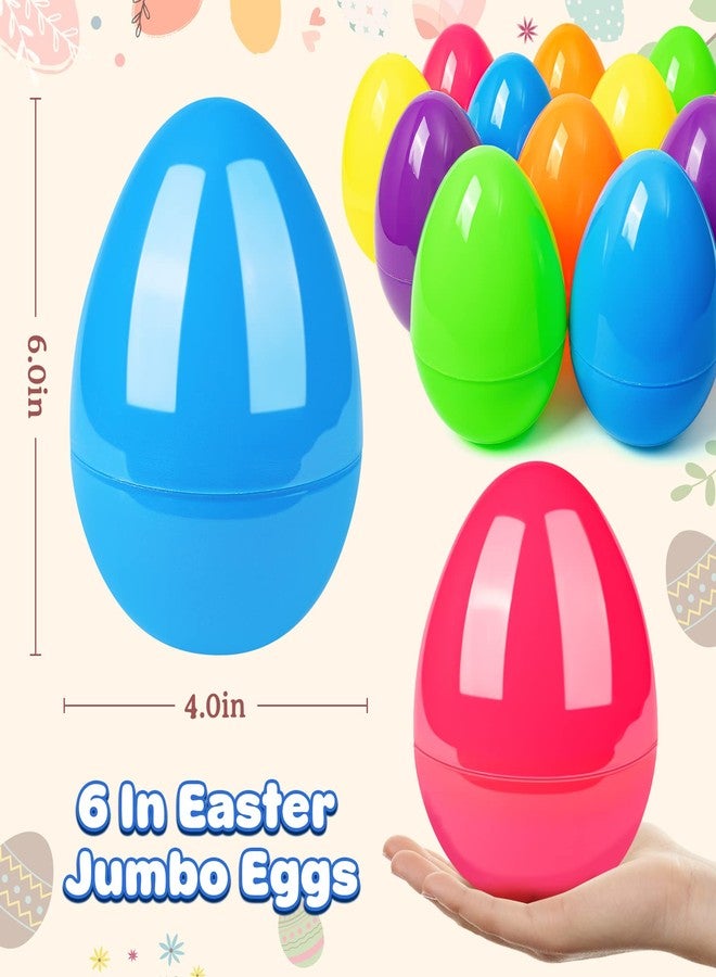 V-Opitos 24 PCS Jumbo Easter Eggs, 6 Inch Large Plastic Easter Eggs, Bulk Fillable Empty Eggs for Easter Egg Hunt, Surprise Eggs, Basket Stuffers Fillers, Easter Party Favor for Kids - Image 3