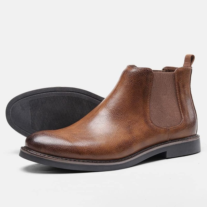 Men's Formal Leather Comfort Martin Boots for Business, Black, High Top Pointed Toe with Premium Comfort Sole - Image 5