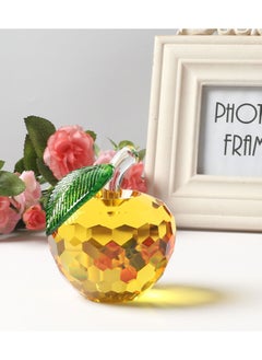RARELY Yellow Crystal Apple Figurine Paperweight Glass Apple Collectible Ornament for Home Table Decor  - Image 1