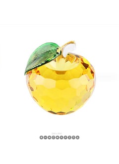 RARELY Yellow Crystal Apple Figurine Paperweight Glass Apple Collectible Ornament for Home Table Decor  - Image 2