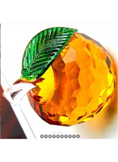 RARELY Yellow Crystal Apple Figurine Paperweight Glass Apple Collectible Ornament for Home Table Decor  - Image 3