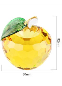 RARELY Yellow Crystal Apple Figurine Paperweight Glass Apple Collectible Ornament for Home Table Decor  - Image 4