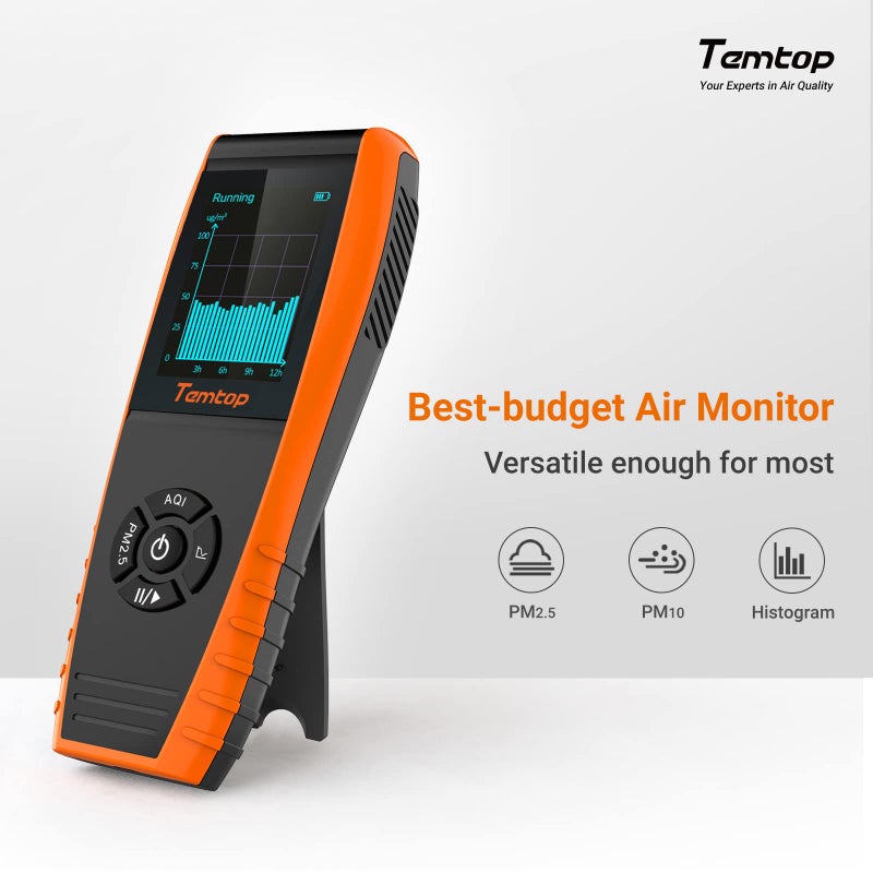 Temtop Temtop PM2.5 Monitor P600, Essential Air Particle Meter PM2.5 PM10 Air Quality Tester for Indoor/Outdoor Air Pollution Detection, Particle-Centric Detector w/Data Histogram Display  - Image 3