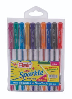 Flair Xtra Sparkle Gel Pen 10 Colors 