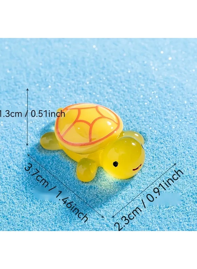 2-Piece Colorful Turtle Statues Stand - Medium, Resin Sea Turtle Decor Set for Party Supplies and Small Gifts, Perfect for Halloween, Christmas, Valentine's Day and More, Decorative Turtle Decor | Cute Design | Vibrant Colors "Yellow/Green"  - Image 3
