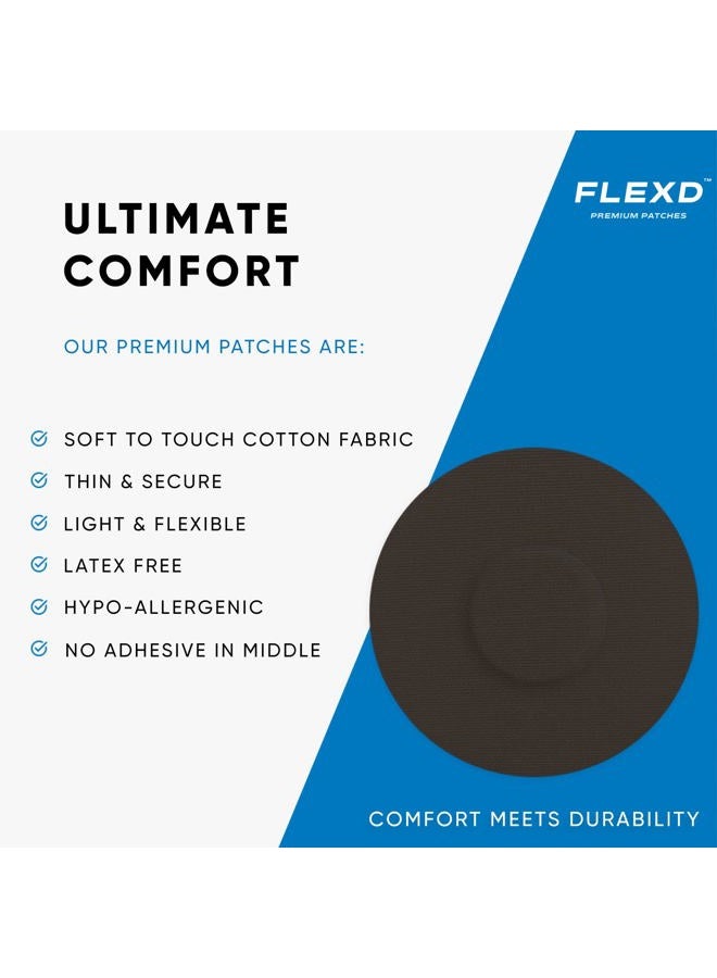 Flexd Libre 3 Sensor Covers Waterproof, Freestyle Adhesive Patches (Pack of 30) Round, Black - Image 3