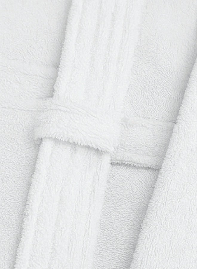 Pearl Coast Premium 450 GSM Terry Cotton Bathrobe – White | Luxurious Shawl Collar | Super Absorbent & Ultra-Soft | Unisex Loungewear | 140cm Length  - Image 4