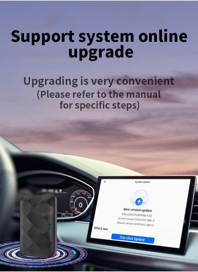 Android 14.0 CarPlay Box Wireless Android Auto, 3-in-1 Car AI Box - Car Adapter Support 5G/2.4G Wifi, Bluetooth 5.0, 4+64G ,Plug And Play