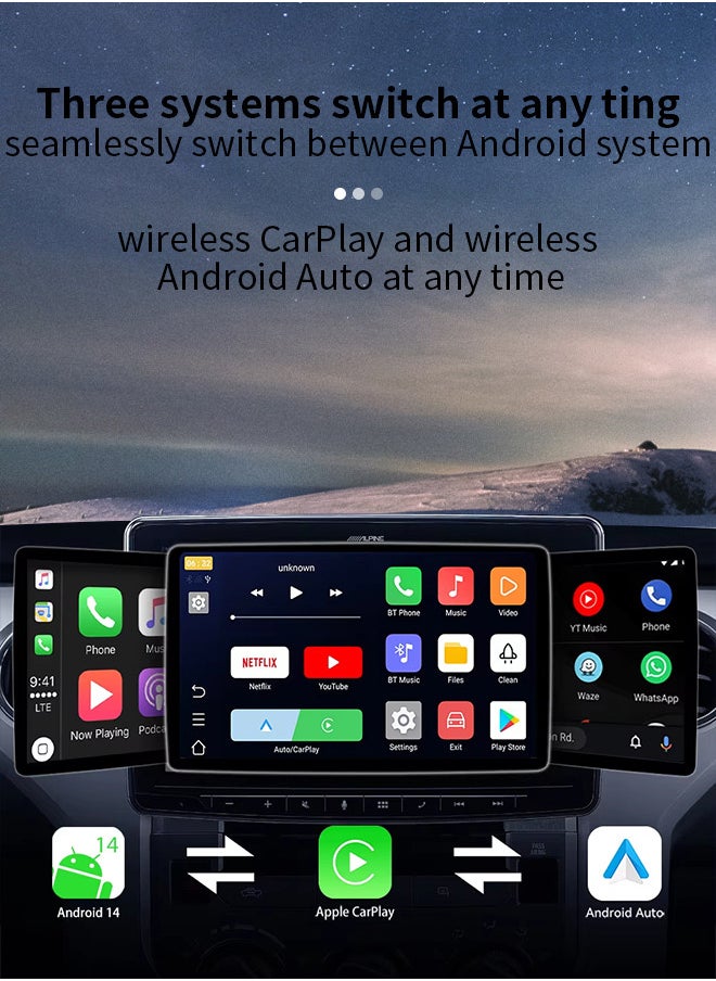 Android 14.0 CarPlay Box Wireless Android Auto, 3-in-1 Car AI Box - Car Adapter Support 5G/2.4G Wifi, Bluetooth 5.0, 4+64G ,Plug And Play