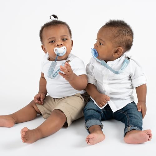 BooginHead by Infantino PaciGrip 2-Pack Pacifier Clips – Universal Fit, Gentle on Clothes, Keeps Pacifiers Clean & Close, Ages 0-36 Months, Blue Arrows - Image 3
