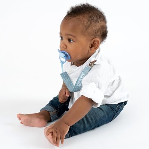 BooginHead by Infantino PaciGrip 2-Pack Pacifier Clips – Universal Fit, Gentle on Clothes, Keeps Pacifiers Clean & Close, Ages 0-36 Months, Blue Arrows - Image 5