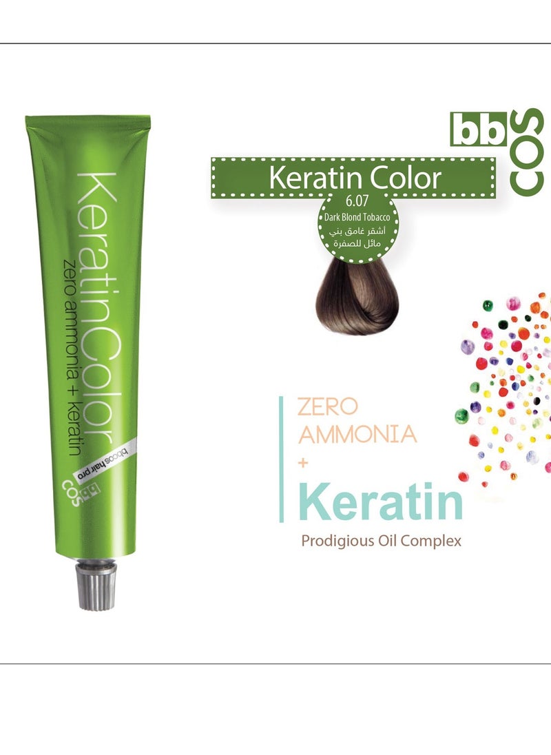 bbcos Keratin Hair Color 100ml - 6.07 