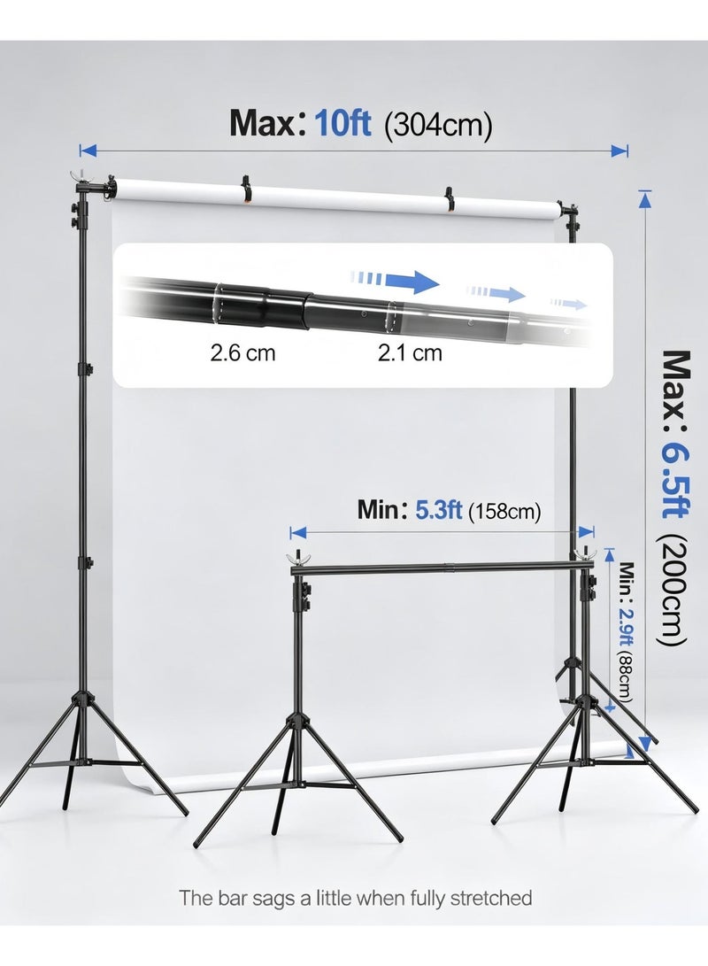 Glanfen Backdrop Stand (2x3m), Adjustable Photo Studio Backdrop Stand Support Kit Background Stand with 6 Backdrop Clamps,4 Sandbags and Carrying Bag for Portrait Product Photography - Image 2