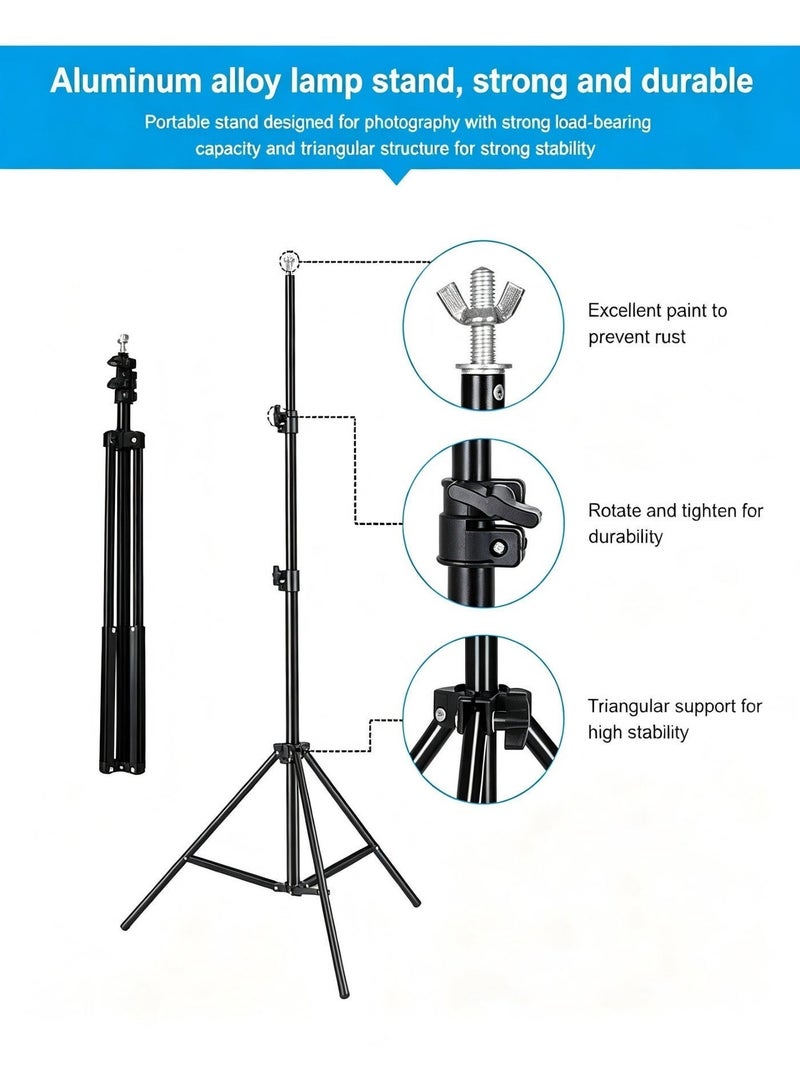 Glanfen Backdrop Stand (2x3m), Adjustable Photo Studio Backdrop Stand Support Kit Background Stand with 6 Backdrop Clamps,4 Sandbags and Carrying Bag for Portrait Product Photography - Image 5