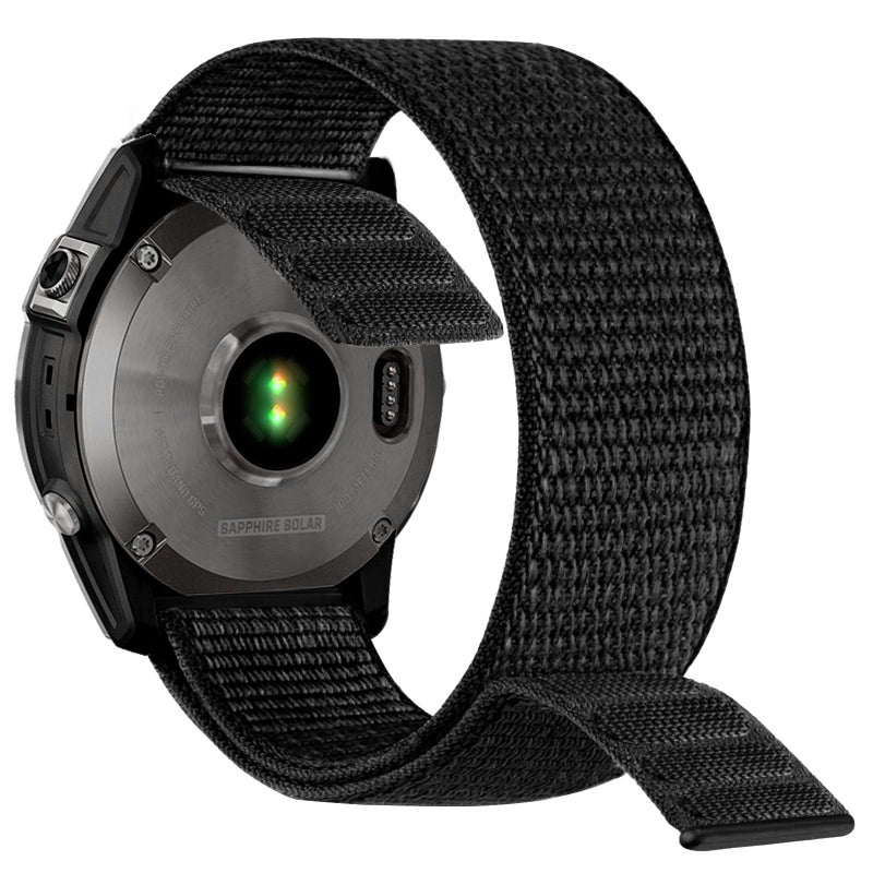 Abanen mmAbanen Hook and Loop Quick Dry Watch Band for Fenix 8 47mm/ epix Pro 47mm/ Fenix 7/6/5, 22mm Woven Nylon Ultralight Sport Wristband Strap for Garmin Instinct 2, Instinct 3 45mm (Black) - Image 2