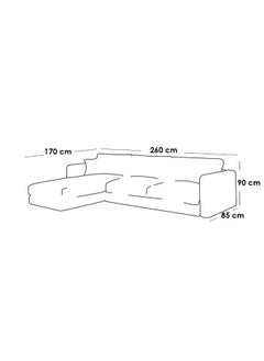 Al Home 4 Seater L-shape Sofa 260×170×85×90 Cm Velvet Beige  - Image 2
