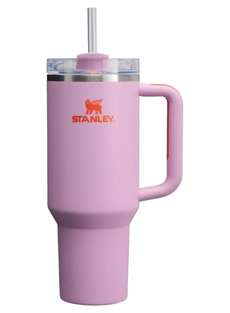 ستانلي كوب ستانلي كوينشر H2.0 فلو ستيت المصنوع من الفولاذ المقاوم للصدأ والمُعزل بالفراغ مع غطاء وقشة للمياه أو الشاي المثلج أو القهوة (أميثيست، 40 أونصة) - Image 1