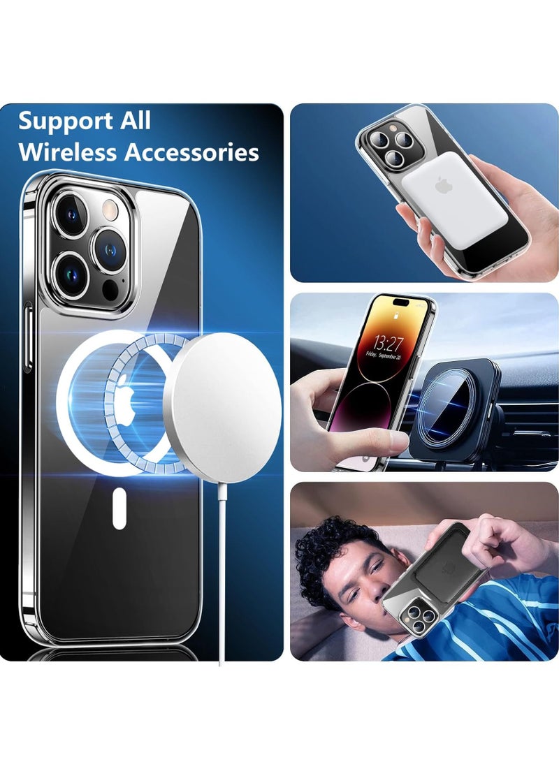 BORTONY iPhone 15 Pro Max Magsafe Case Wireless Magnetic Cover Compatible with Magnetic Wallet Charger Anti Yellow Mil-Grade Shockproof Protective Case for iPhone 15 Pro Max Cover 6.7 Inch  - Image 2