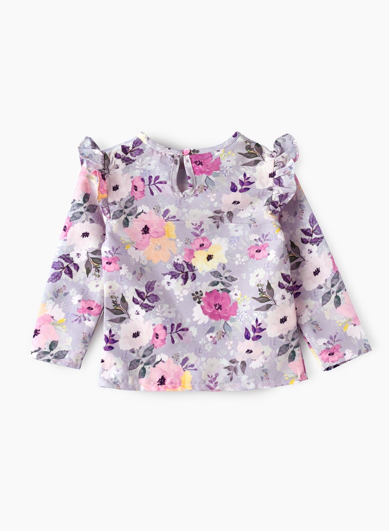 Jelliene Flowy Comfort: Girls' Viscose Long Sleeve Woven Blouse - Image 2