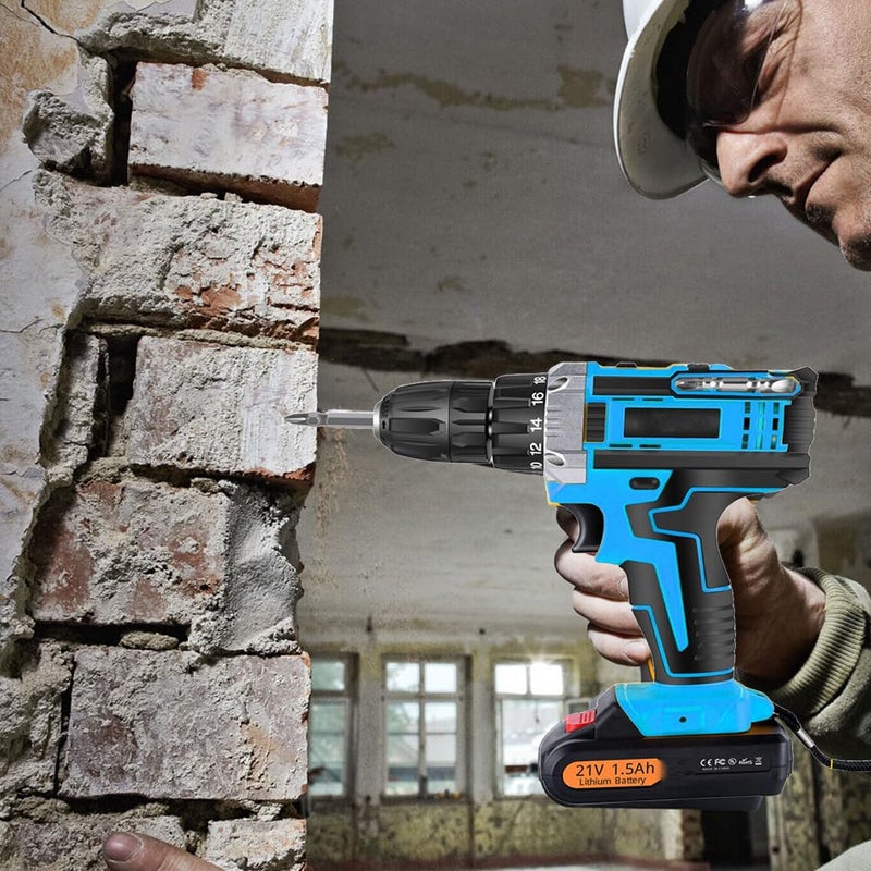 MLD MLD 10mm Brushless 21V Li-ion Cordless Drill Home Use DIY With 49pcs Extra Accessories Tool Kit & Screwdriver Socket Wrench Set JRE-220 (21v/1350 Rpm/ 49pcs Accessories/Multicolor)  - Image 5