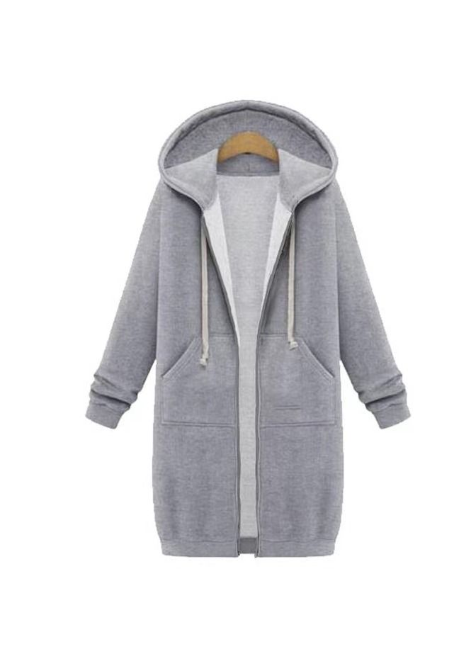 Loquat Women's Autumn/Winter Medium Long Velvet Hoodie