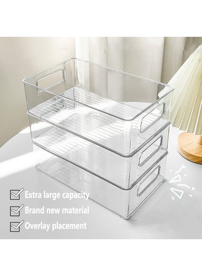 Stackable Acrylic Clear Plastic Storage Boxes for Bathroom, Desk, Cabinet, Kitchen, Dressing Table, Pantry - Organize Makeup, Nail Polish, Hair Accessories and Beauty Products - No Assembly Required, Lightweight - Image 2