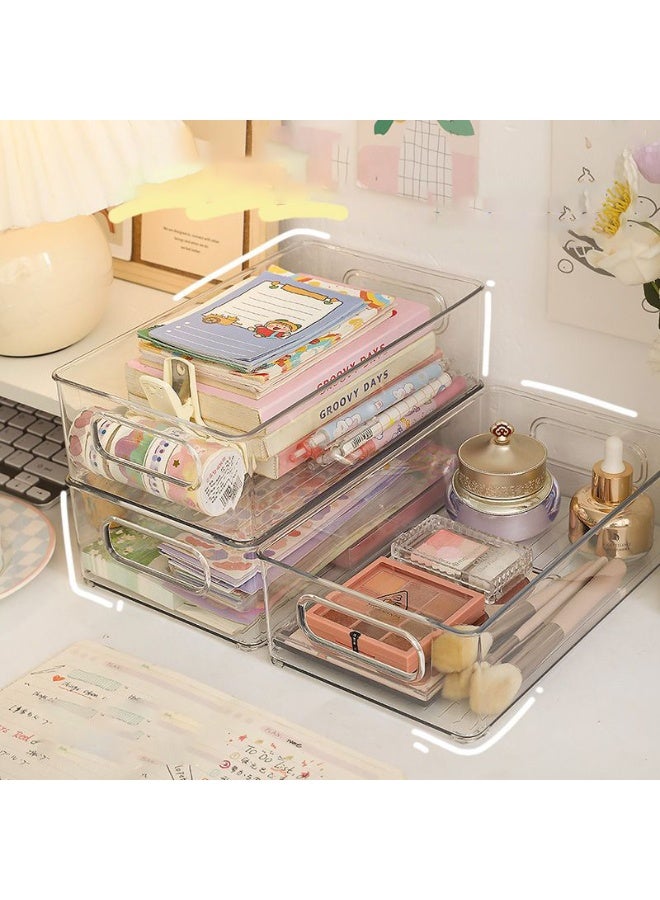 Stackable Acrylic Clear Plastic Storage Boxes for Bathroom, Desk, Cabinet, Kitchen, Dressing Table, Pantry - Organize Makeup, Nail Polish, Hair Accessories and Beauty Products - No Assembly Required, Lightweight - Image 3