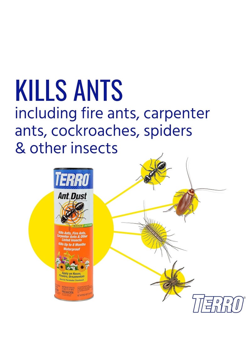 Terro - TERRO T600 ant dust powder killer for indoors and outdoors kills ants fire ants carpenter ants roaches spiders and other insects - Image 1