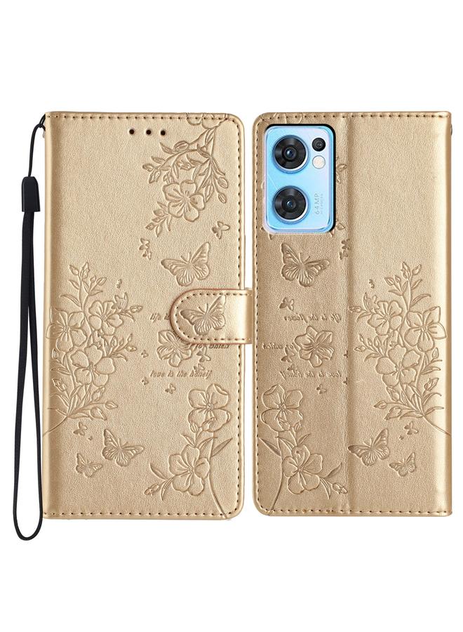 S-TOP Case For OPPO Find X5 Lite Butterflies and Flowers Leather Phone Case - Image 1