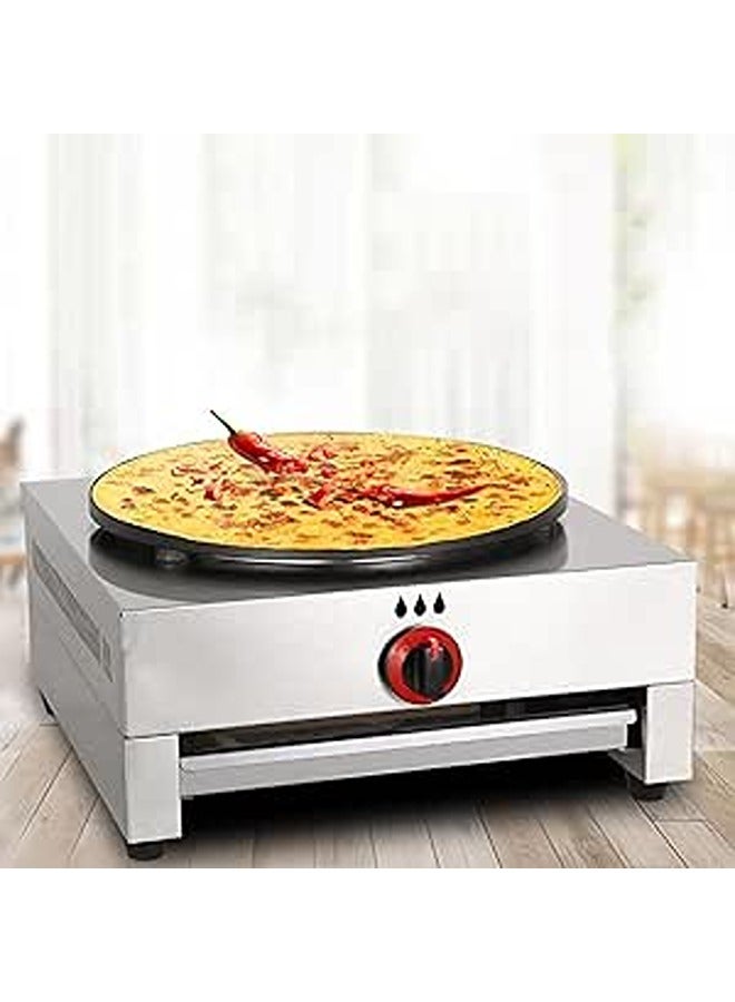 Commercial Gas Crepe Machine, Stainless Steel Waffle Maker With 4 Anti-slip Feet, Adjustment Firepower and Precise Temperature Control, 40cm Cooking Plate and Non-stick Coating, for Restaurants  - Image 1
