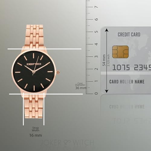 Joker & Witch Mini Nebula Black Dial 16mm Rose Gold Metal Alloy Watch for Women - Image 5