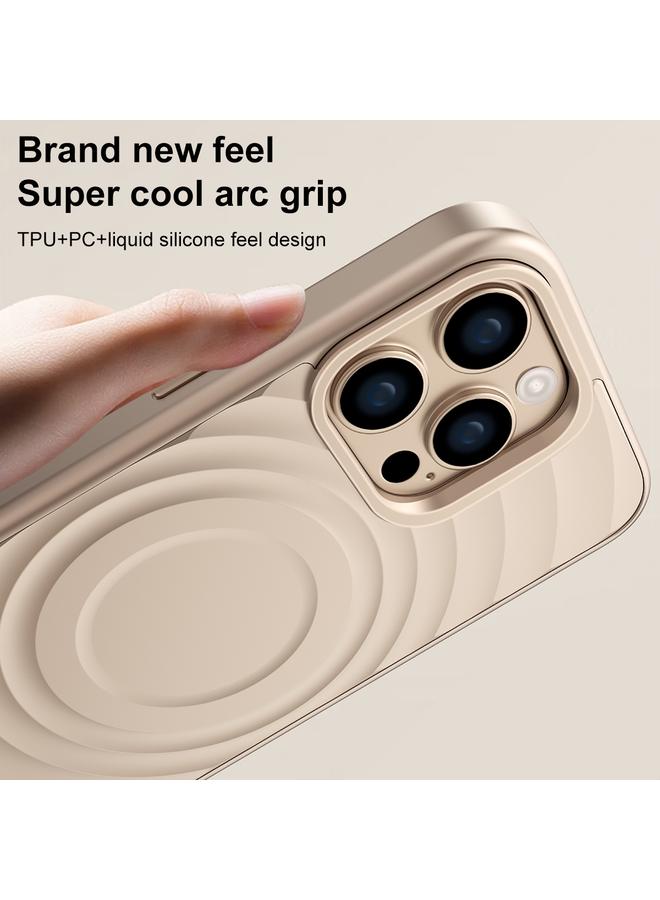 S-TOP Case For iPhone 13 Pro Wave Texture Liquid Silicone Titanium MagSafe Phone Case - Image 5