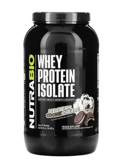 NutraBio Whey Protein Isolate Ice Cream Cookie Dream 2 lb 907 g  - Image 1