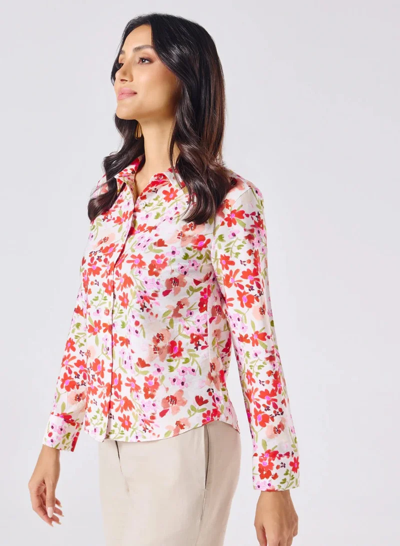 Zigzag Breezy Red Printed Shirt