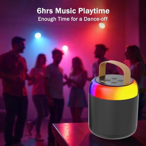 pTron Newly Launched Fusion Bliss 16W Bluetooth Speaker with Wireless Karaoke Mic, 6Hrs Playtime, Vibrant RGB Lights, Voice Effects, Multi-Play Modes BT5.3/TF Card & Type-C Charging Port (Black) - Image 5