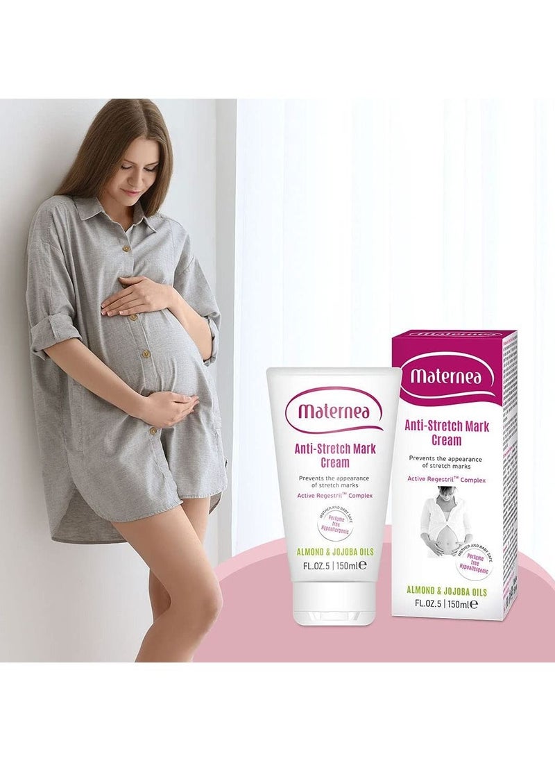Maternea - Pregnancy Anti Stretch Mark Body Cream | Almond and Jojoba Oils | Remove Stretch-Marks | 150ml - Image 1