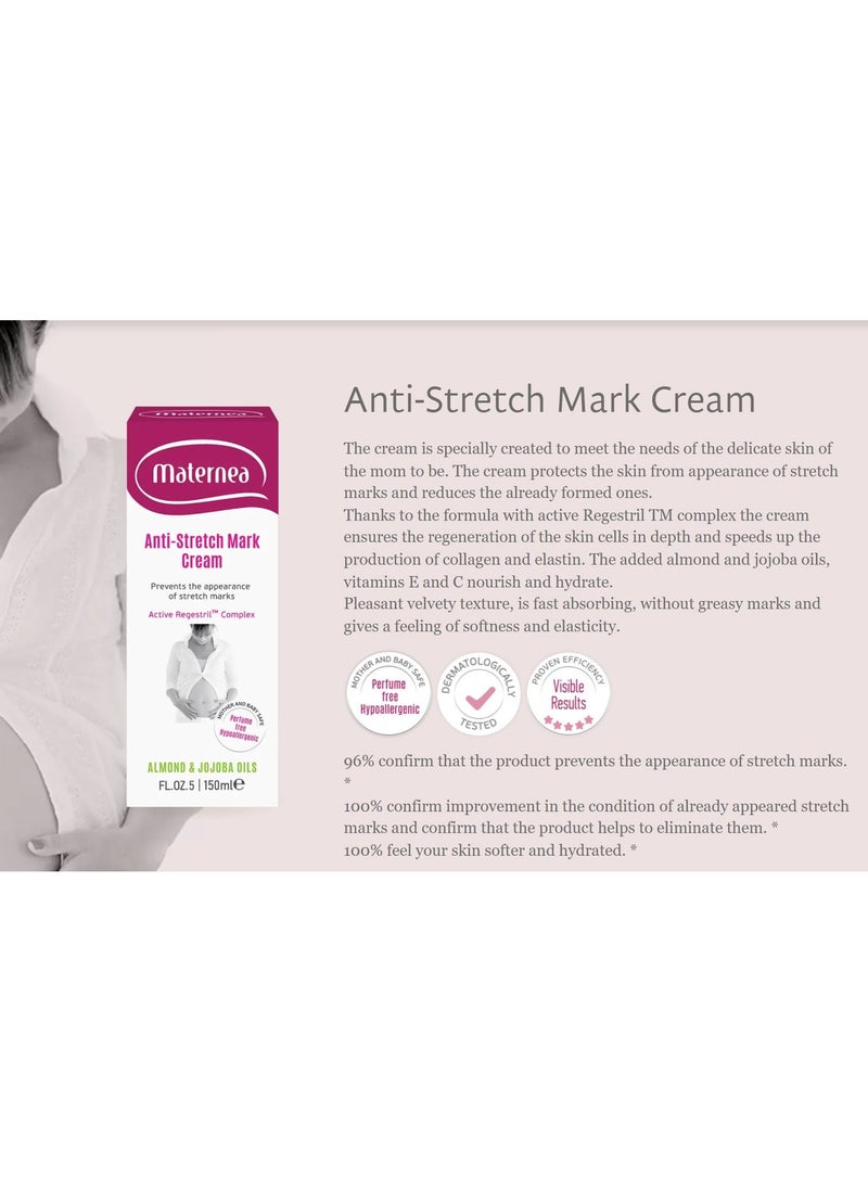 Maternea - Pregnancy Anti Stretch Mark Body Cream | Almond and Jojoba Oils | Remove Stretch-Marks | 150ml - Image 1