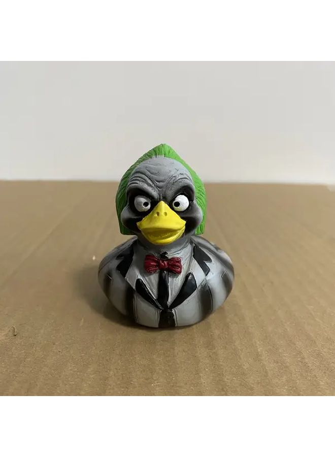 Quirky Duck Figurine Black White Striped Suit Red Bow Tie Green Feathered Head A Model ABS Resin Home Office Decoration - Image 4