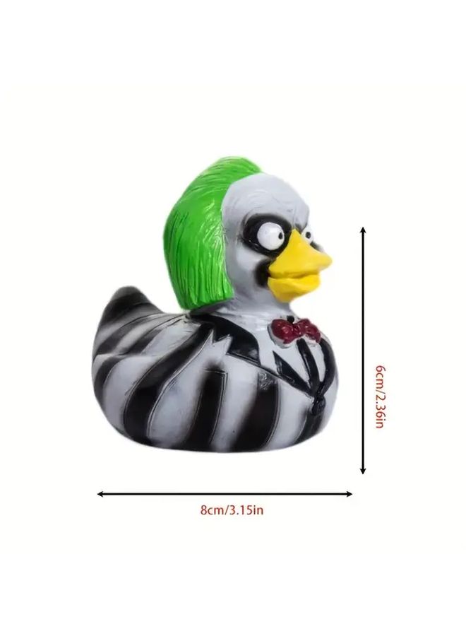 Quirky Duck Figurine Black White Striped Suit Red Bow Tie Green Feathered Head A Model ABS Resin Home Office Decoration - Image 3