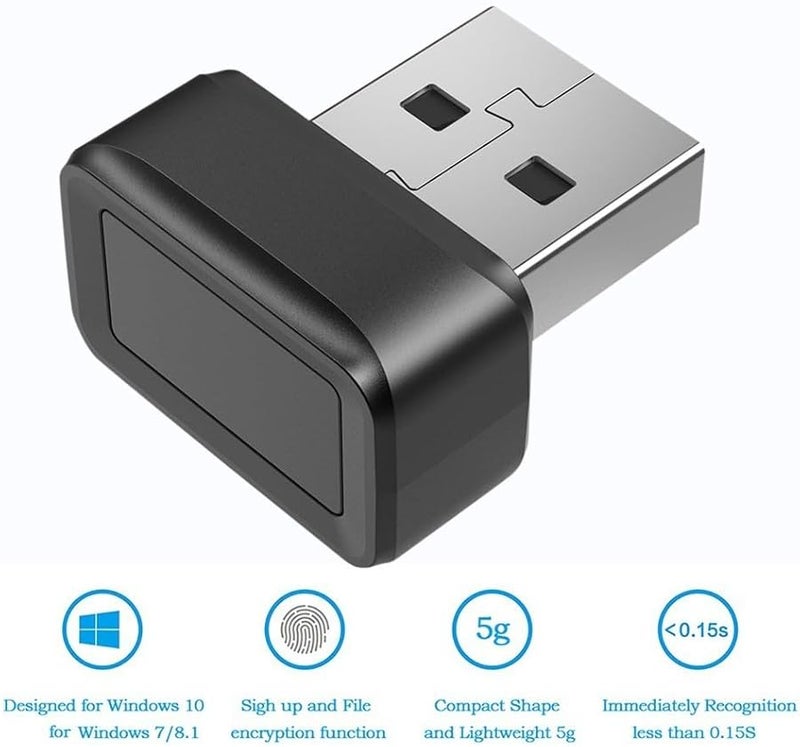 USB Fingerprint Reader Zinc Alloy Housing 360 Degree Touch Recognition 0 5s Fast Biometric Scanner for Secure Home Office Access Multi User Storage - Image 5