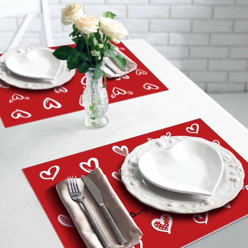 Zonon زانون 36 قطعة من مفارش الورق على شكل قلب ليوم الحب قابلة للاستخدام مرة واحدة 165 × 118 بوصة مفارش طاولة قلب الحب الحمراء لحفلات الزفاف واحتفالات عيد الحب والذكرى وحفلات المطبخ وزينة طاولة الطعام - Image 4