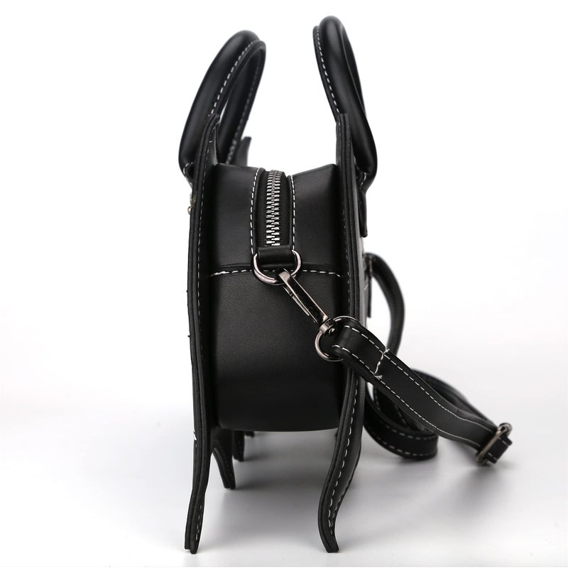 Ondeam Bat wing Shoulder bag,PU Spider Web Crossbody Handbag for Women(Black) - Image 3